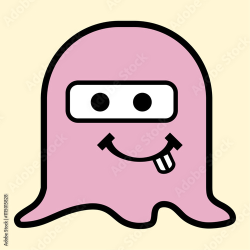 Playful Pink Ghost Character Design for Kids and Digital Art Projects photo