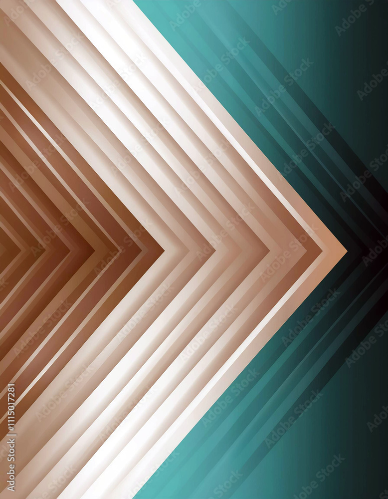 Obraz premium Abstract Teal Brown Beige Arrow Pattern Background Design