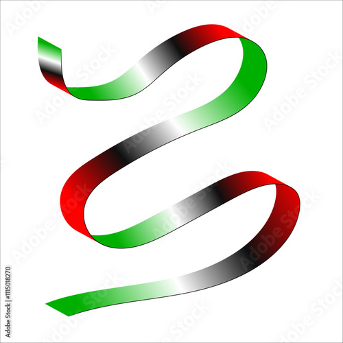 red white green black flag color gradient ribbon vector eps