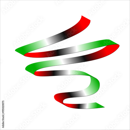 red white green black flag color gradient ribbon vector eps