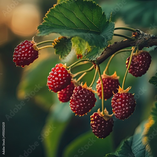 mulberry isolated on abstract background