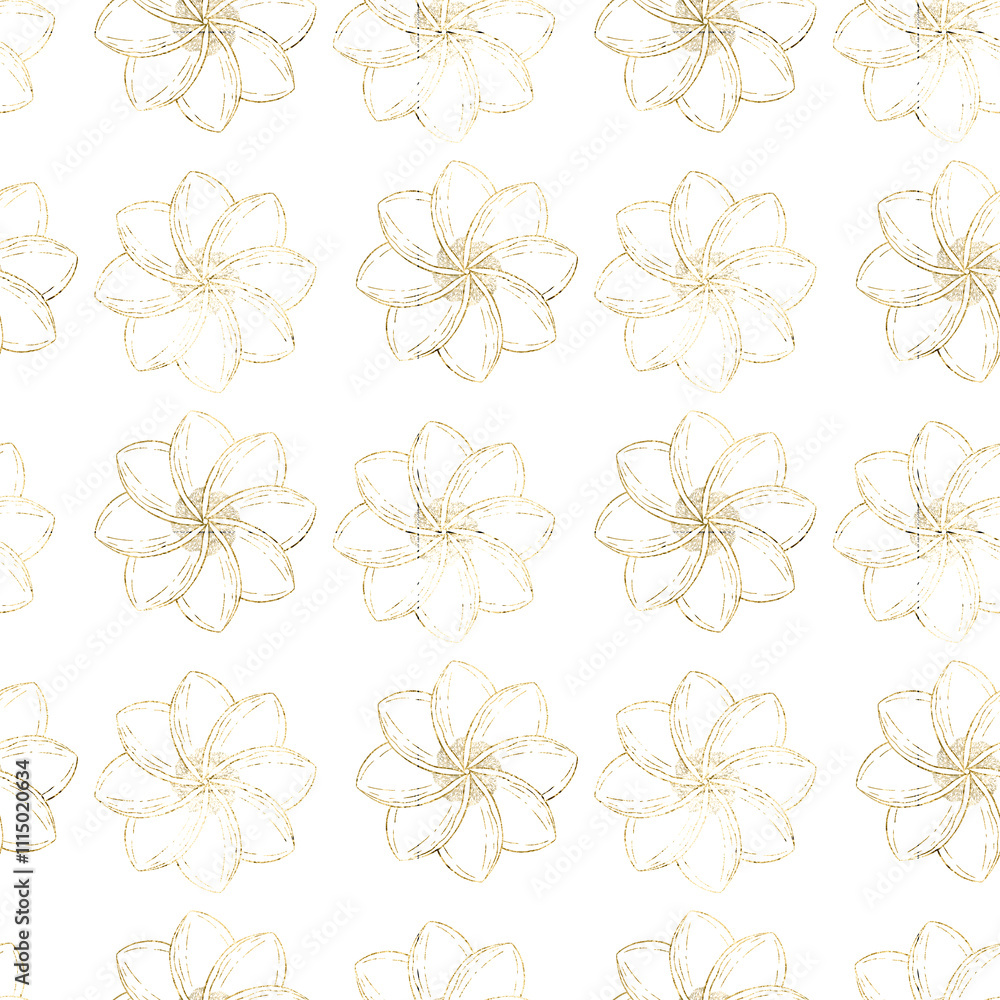 Fototapeta premium An Elegant Floral Pattern Laid Out on a Clean White Background That Displays Natures Beauty