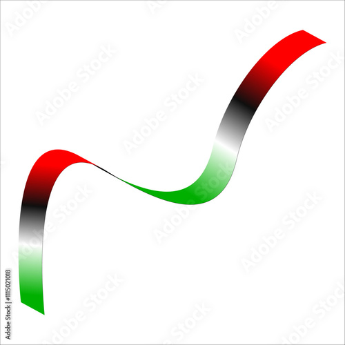 red white green black flag color gradient ribbon vector eps