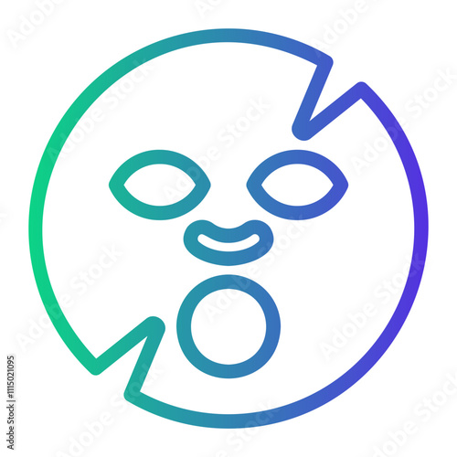 facial Line Gradient Icon