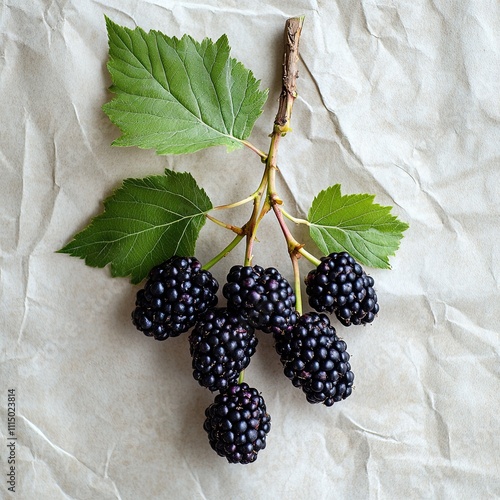 mulberry isolated on paper background