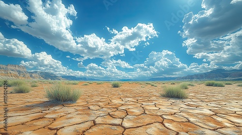 Desert soil remains dry as climate change worsens global warming effects photo