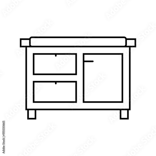 cutting board restaurant equipment line icon vector. cutting board restaurant equipment sign. isolated contour symbol black illustration