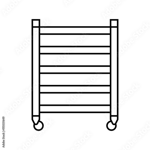 shelving restaurant equipment line icon vector. shelving restaurant equipment sign. isolated contour symbol black illustration