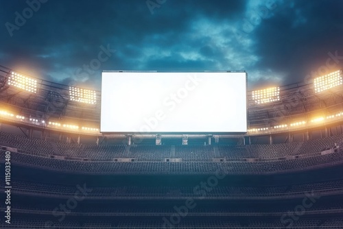 Stadium Jumbotron Mockup: Night Game Atmosphere 