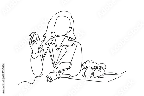World Food Day concept. Single line draw design vector graphic illustration.