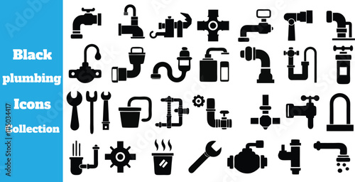 High-Quality Plumbing Icons Collection Designed for Professional and Personal Use in Graphics.