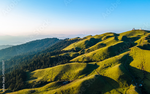 Aerial view of Mountain hill in Sailung, Nepal. photo