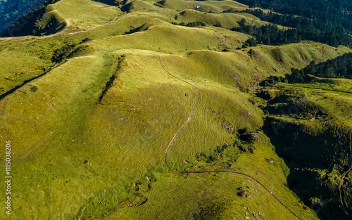 Aerial view of Mountain hill in Sailung, Nepal. photo