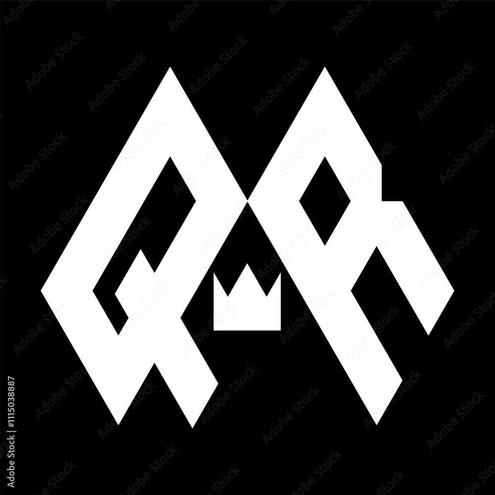 Stylish QR Letter Logo with Clean Minimalist Design. Stylish QR Letter Logo with Clean Minimalist Design.