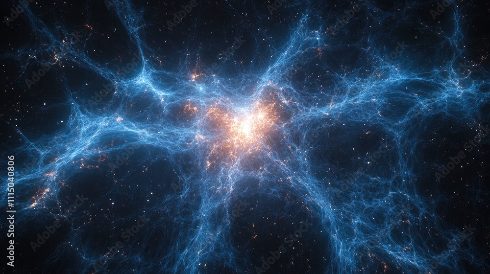 Fototapeta premium Cosmic web structure of a vibrant universe