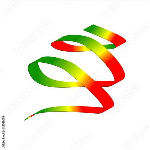 red green yellow flag color gradient ribbon vector eps