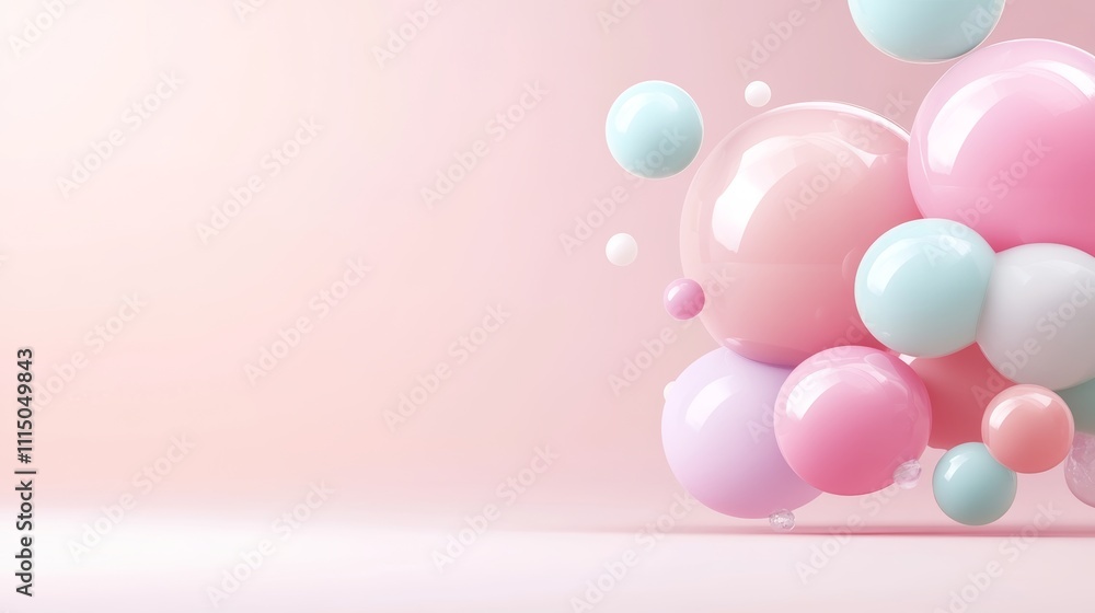 Colorful 3D Chat Bubbles on Empty Soft Background Colorful 3D Chat Bubbles on Empty Soft Background