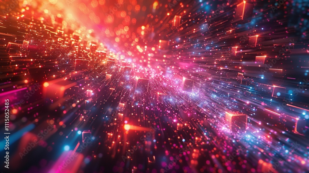 Obraz premium エネルギーの正方形と長方形の粒子9