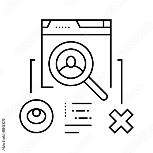 bounce rate seo line icon vector. bounce rate seo sign. isolated contour symbol black illustration