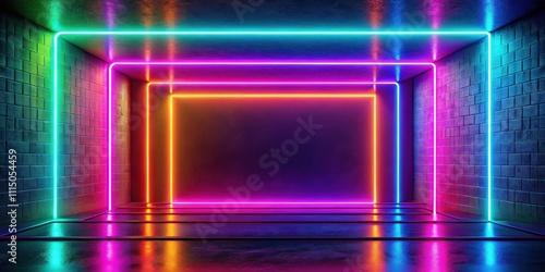 Colorful neon rings creating abstract modern background, neon, rings, abstract, modern, colorful, vibrant, design
