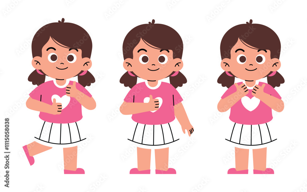 Little Girl Giving Thumbs Up Ok Gesture Little Girl Giving Thumbs Up Ok Gesture
