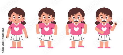 Angry Girl Kids Feels Mad and Tantrum
