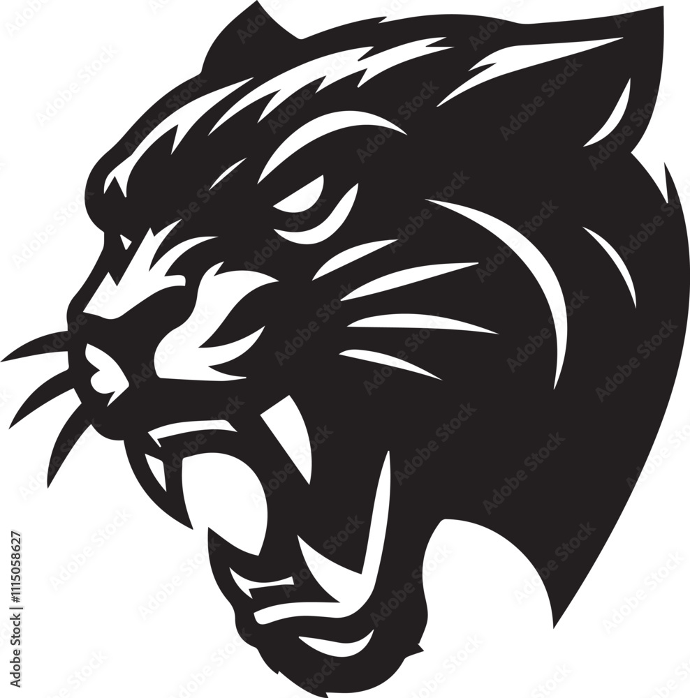 head of a panther, angry panther head logo Silhouette vector. head of a panther, angry panther head logo Silhouette vector.