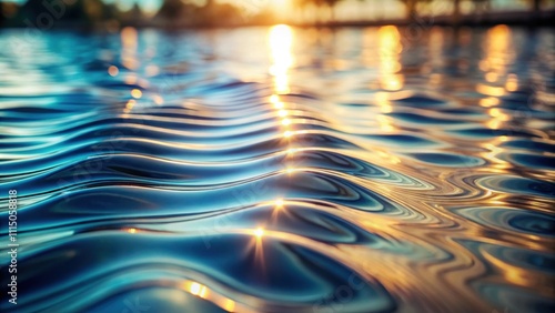 Flowing reflective surface with depth of field , abstract,render, background, flowing, reflective, surface, depth, field