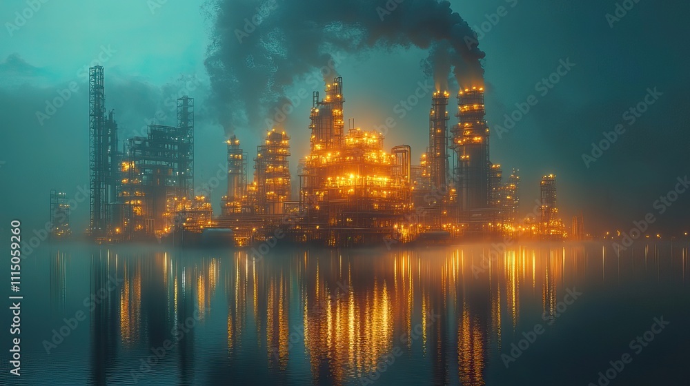 Fototapeta premium High-tech imagery showing global warming, raising awareness about the technological advancements required to combat climate change
