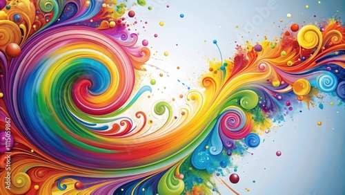 Abstract colorful swirls with splatter, artistic, vibrant, colorful, abstract, swirls, paint, splatter, design, texture