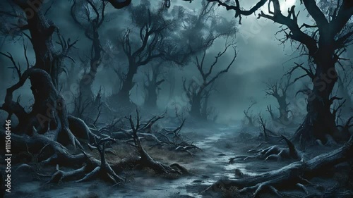 Mysterious Forest at Night