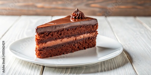 Delicious chocolate cake slice on a white plate, chocolate, cake, dessert, sweet, indulgence, treat, baked, delicious