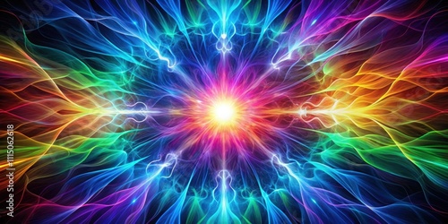 Colorful abstract energy field spreading from central point, colorful, abstract, energy, field, spreading, central, point