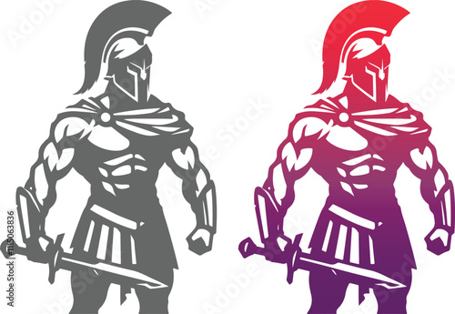 Sparta Warrior Logo Design Template