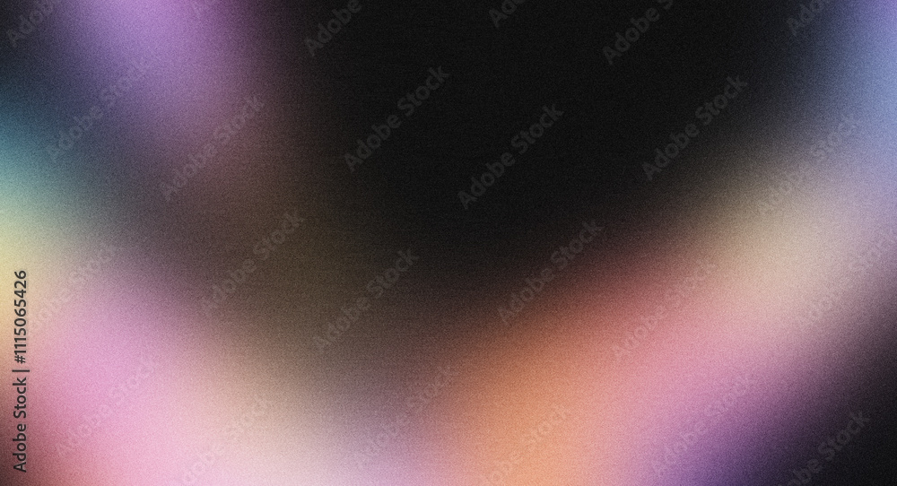 Obraz premium Dark Grainy Background, Pastel Prism Glow, Noise texture banner backdrop poster header cover design