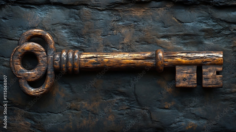 Rustic wooden key with natural wood grain and a handcrafted artisanal feel set against a soft earthy background This conceptual image represents the ideas of tradition heritage security and access Rustic wooden key with natural wood grain and a handcrafted artisanal feel set against a soft earthy background This conceptual image represents the ideas of tradition heritage security and access