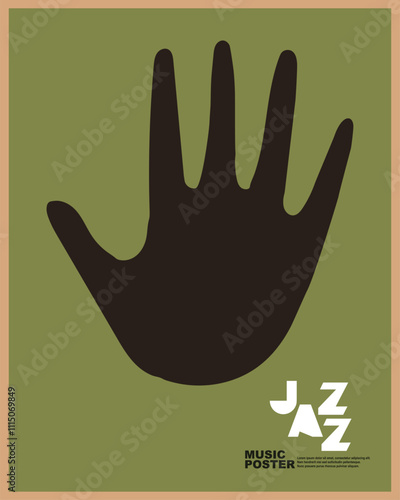 Vector template hand drawn abstract jazz poster color art 1