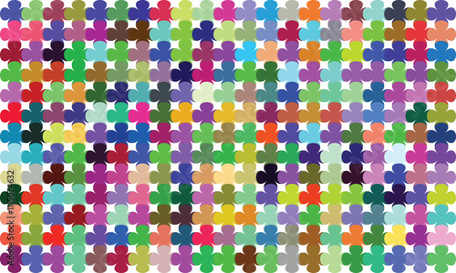 Colorful Clover Pattern, St. Patrick's Day, Lucky Clover