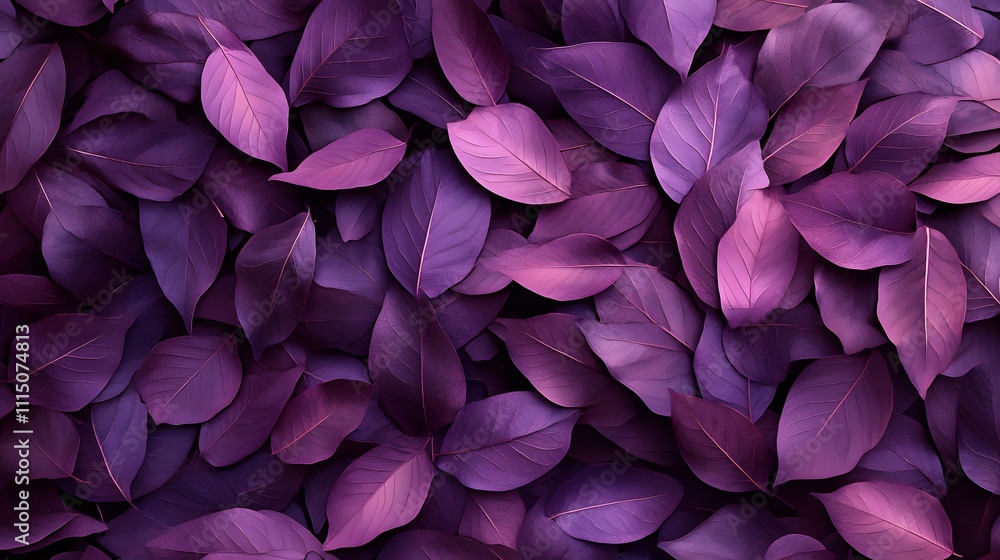Naklejka premium A vibrant arrangement of purple leaves creating a visually appealing background.