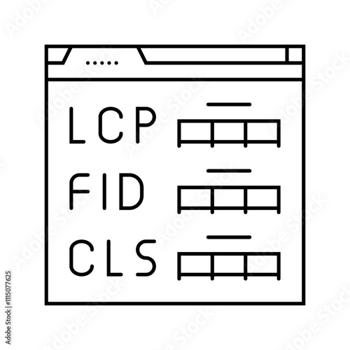 core web vitals seo line icon vector. core web vitals seo sign. isolated contour symbol black illustration