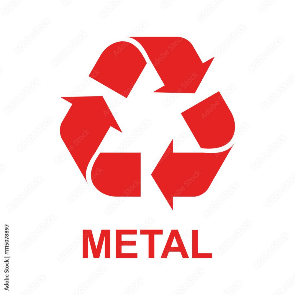 Recycle symbol for metal waste Recycle symbol for metal waste