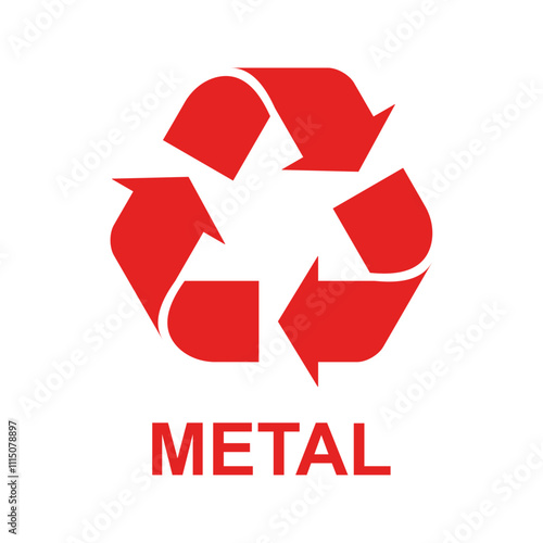 Recycle symbol for metal waste