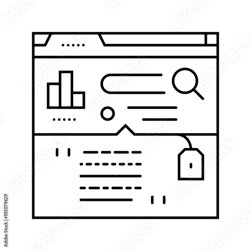 passage indexing seo line icon vector. passage indexing seo sign. isolated contour symbol black illustration