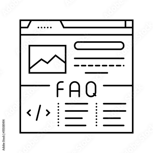 faq schema seo line icon vector. faq schema seo sign. isolated contour symbol black illustration