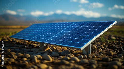 Solar energy panels installed on a factory roof reflect a shift toward renewable energy and sustainable industry practices photo