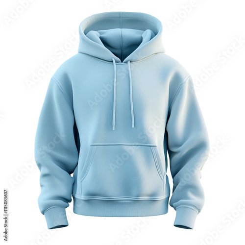 Blank light blue hoodie mockup for print