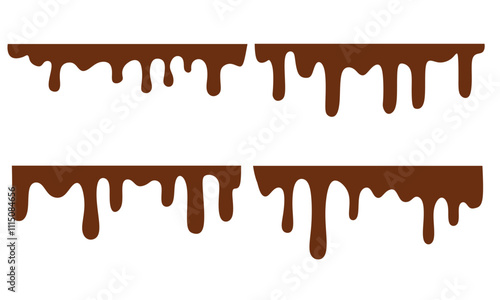 melted chocolate, chocolate vector. chocolate on white background. Flowing liquid isolated on white background. leaking, splashing, spilling liquid.