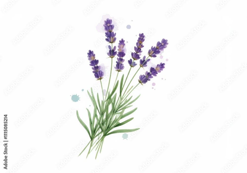 Fototapeta premium Watercolor Lavender Bouquet