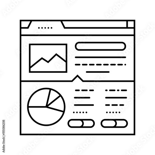 structured data seo line icon vector. structured data seo sign. isolated contour symbol black illustration