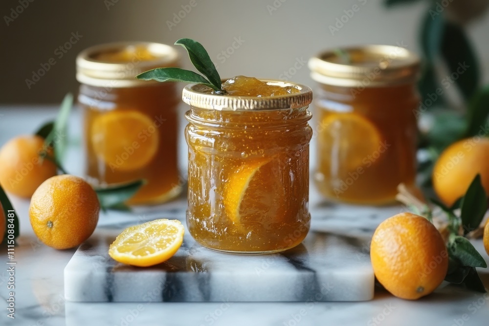 Delicious homemade citrus marmalade in jars. Perfect for breakfast, baking, or gifting. Delicious homemade citrus marmalade in jars. Perfect for breakfast, baking, or gifting.